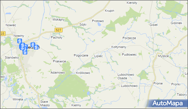 mapa Lipiec, Lipiec na mapie Targeo
