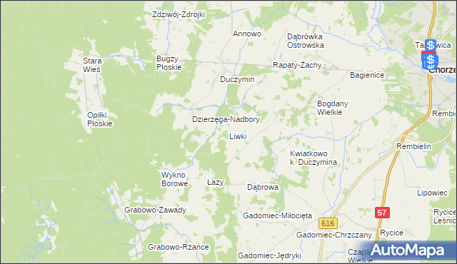 mapa Liwki, Liwki na mapie Targeo