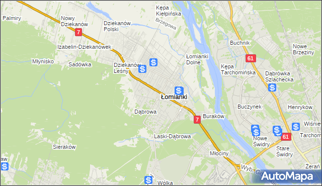 mapa Łomianki, Łomianki na mapie Targeo