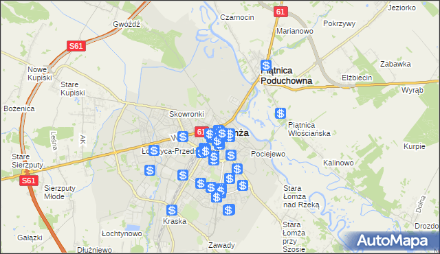 mapa Łomży, Łomża na mapie Targeo
