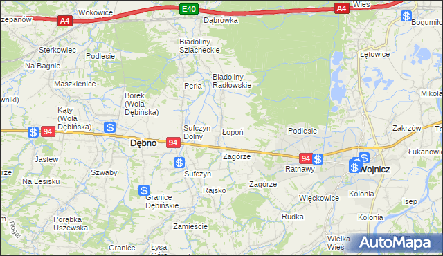 mapa Łopoń, Łopoń na mapie Targeo