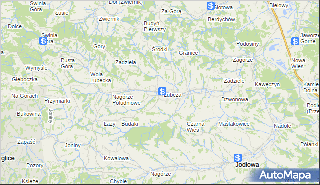 mapa Lubcza gmina Ryglice, Lubcza gmina Ryglice na mapie Targeo
