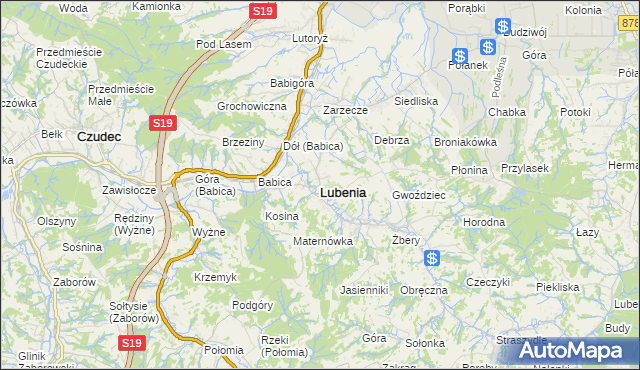 mapa Lubenia, Lubenia na mapie Targeo