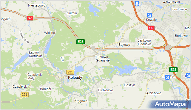 mapa Lublewo Gdańskie, Lublewo Gdańskie na mapie Targeo