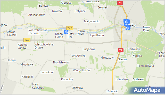 mapa Lucjanów gmina Lipsko, Lucjanów gmina Lipsko na mapie Targeo