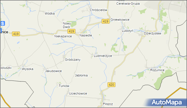mapa Ludmierzyce, Ludmierzyce na mapie Targeo