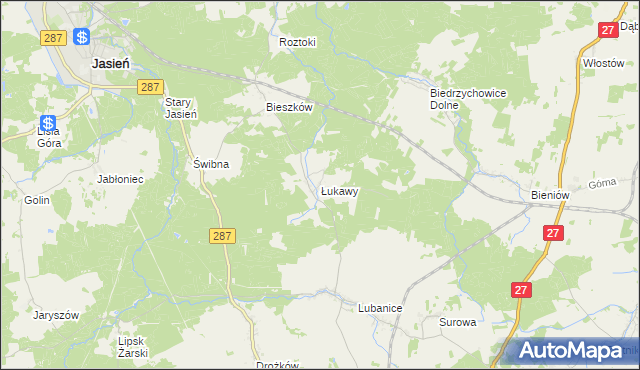 mapa Łukawy, Łukawy na mapie Targeo