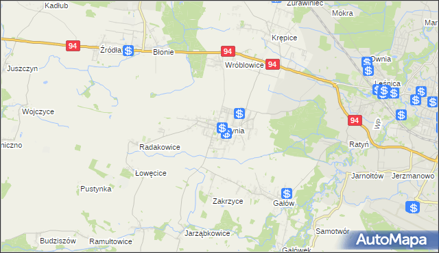 mapa Lutynia gmina Miękinia, Lutynia gmina Miękinia na mapie Targeo