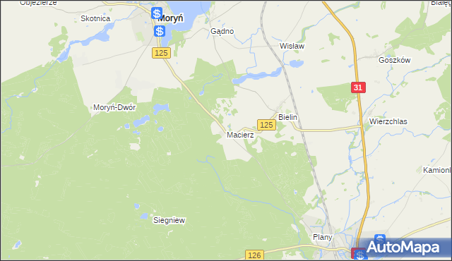 mapa Macierz, Macierz na mapie Targeo