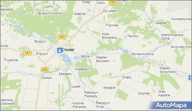 mapa Majdan Borowski, Majdan Borowski na mapie Targeo