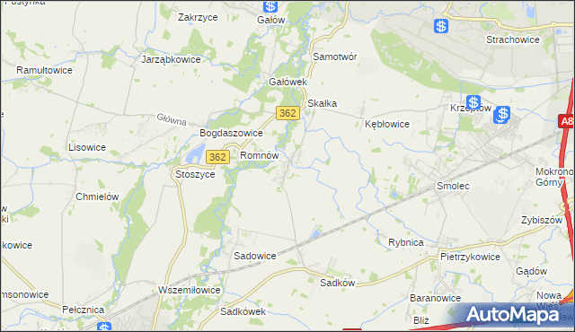 mapa Małkowice gmina Kąty Wrocławskie, Małkowice gmina Kąty Wrocławskie na mapie Targeo