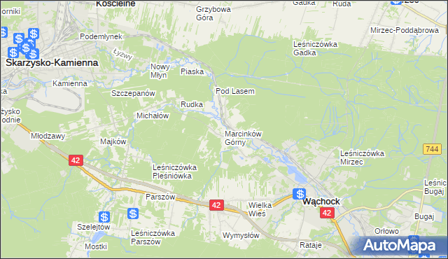 mapa Marcinków Górny, Marcinków Górny na mapie Targeo
