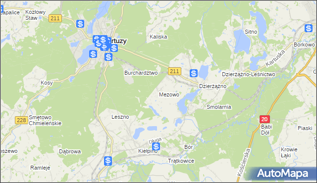 mapa Mezowo, Mezowo na mapie Targeo