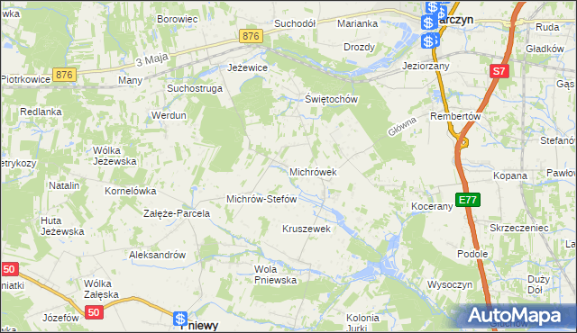 mapa Michrówek, Michrówek na mapie Targeo