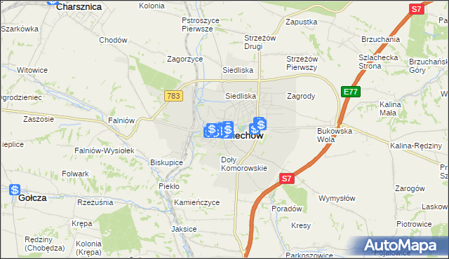 mapa Miechów, Miechów na mapie Targeo