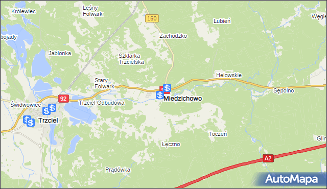 mapa Miedzichowo, Miedzichowo na mapie Targeo