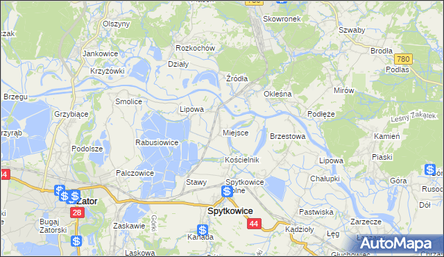 mapa Miejsce gmina Spytkowice, Miejsce gmina Spytkowice na mapie Targeo