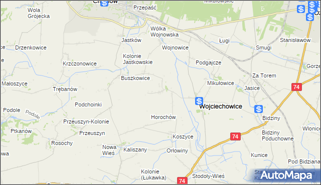 mapa Mierzanowice, Mierzanowice na mapie Targeo