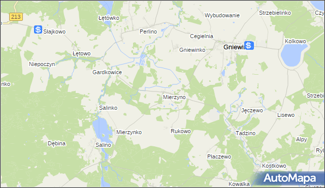 mapa Mierzyno, Mierzyno na mapie Targeo