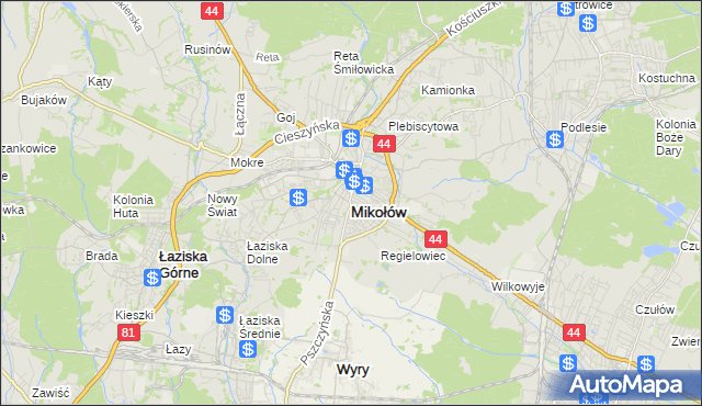 mapa Mikołów, Mikołów na mapie Targeo