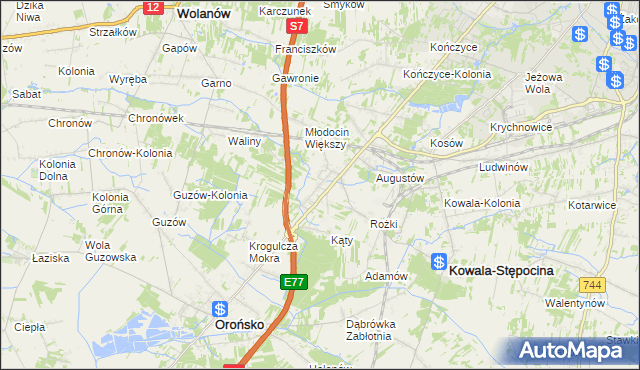 mapa Młodocin Mniejszy, Młodocin Mniejszy na mapie Targeo
