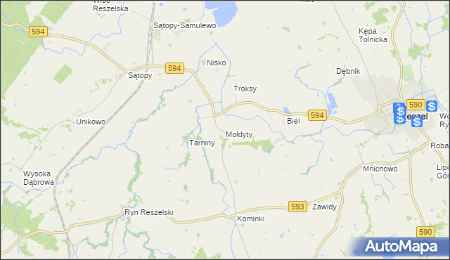 mapa Mołdyty, Mołdyty na mapie Targeo