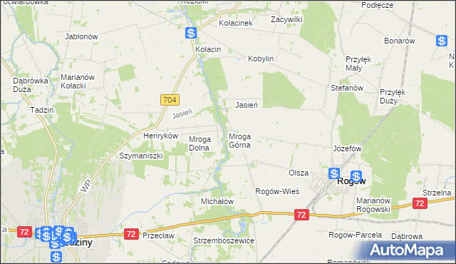 mapa Mroga Górna, Mroga Górna na mapie Targeo