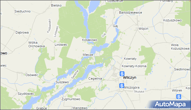 mapa Mrówki gmina Wilczyn, Mrówki gmina Wilczyn na mapie Targeo