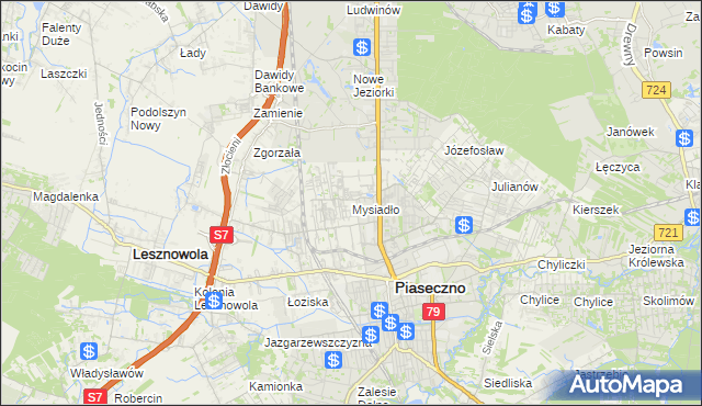 mapa Mysiadło, Mysiadło na mapie Targeo