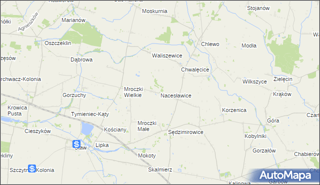 mapa Nacesławice, Nacesławice na mapie Targeo