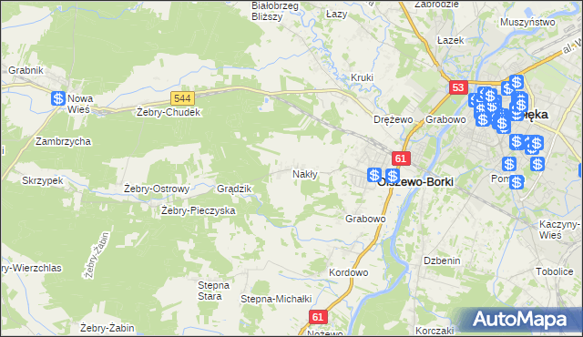 mapa Nakły, Nakły na mapie Targeo