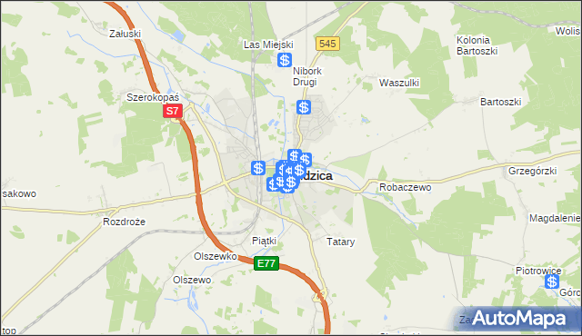 mapa Nidzica, Nidzica na mapie Targeo