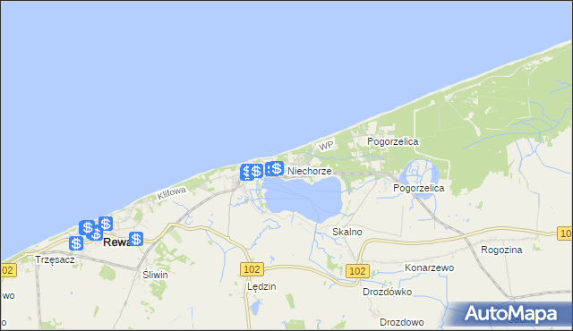 mapa Niechorze, Niechorze na mapie Targeo