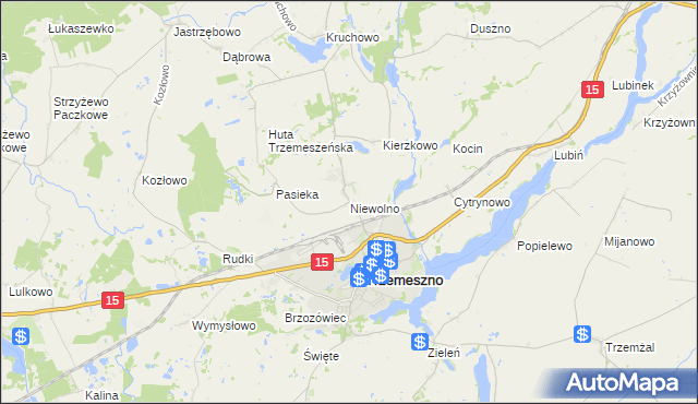 mapa Niewolno, Niewolno na mapie Targeo