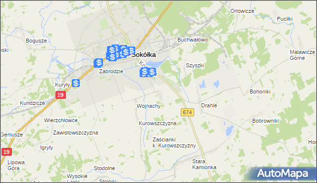 mapa Nowa Kamionka gmina Sokółka, Nowa Kamionka gmina Sokółka na mapie Targeo