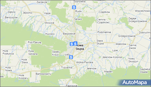 mapa Nowa Słupia, Nowa Słupia na mapie Targeo