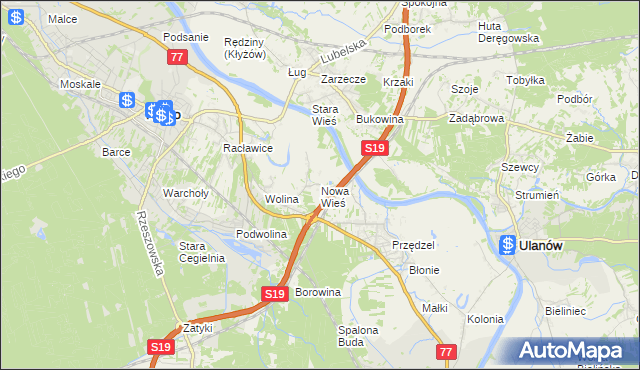mapa Nowa Wieś gmina Nisko, Nowa Wieś gmina Nisko na mapie Targeo