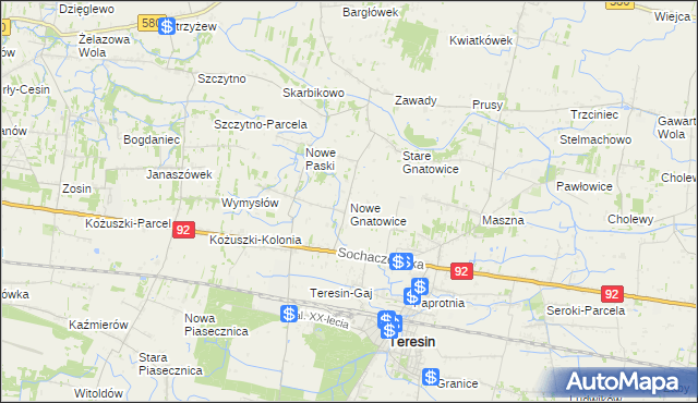 mapa Nowe Gnatowice, Nowe Gnatowice na mapie Targeo