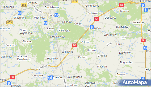 mapa Nowe Grobice, Nowe Grobice na mapie Targeo