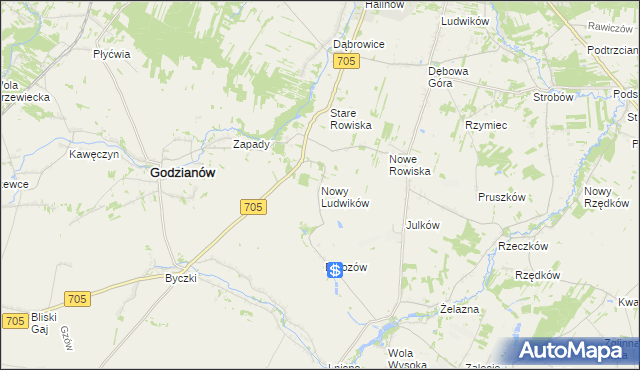 mapa Nowy Ludwików, Nowy Ludwików na mapie Targeo