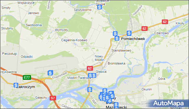 mapa Nowy Modlin, Nowy Modlin na mapie Targeo
