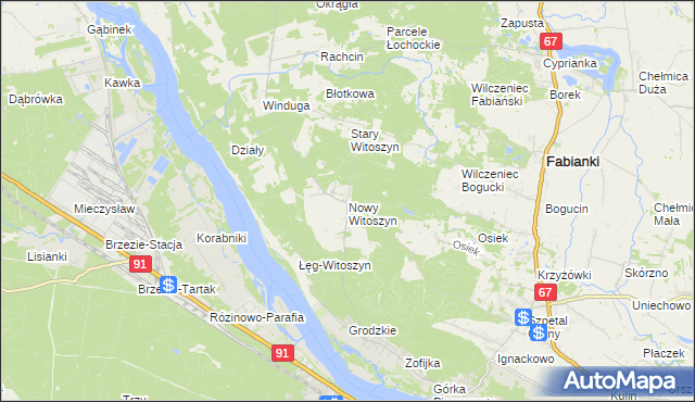mapa Nowy Witoszyn, Nowy Witoszyn na mapie Targeo