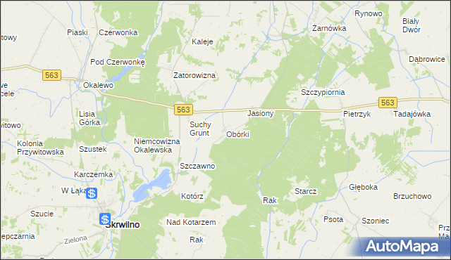 mapa Obórki gmina Lubowidz, Obórki gmina Lubowidz na mapie Targeo