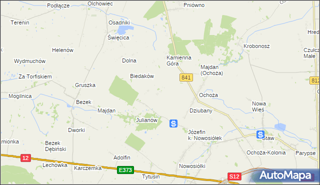 mapa Ochoża-Pniaki, Ochoża-Pniaki na mapie Targeo