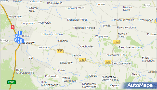 mapa Odechowiec, Odechowiec na mapie Targeo