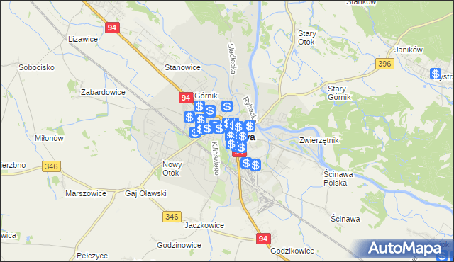 mapa Oława, Oława na mapie Targeo