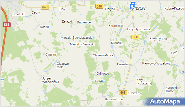 mapa Olszewo-Góra, Olszewo-Góra na mapie Targeo