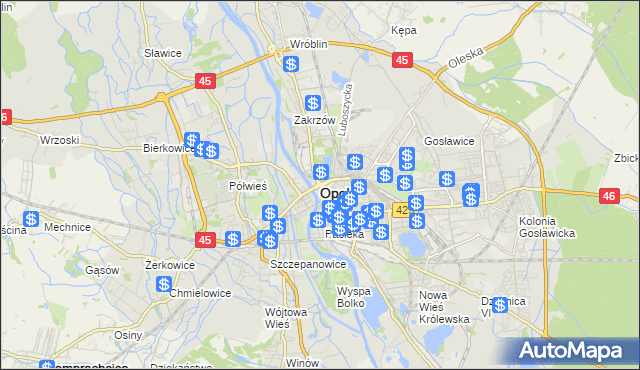 mapa Opola, Opole na mapie Targeo