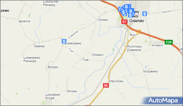 mapa Orłówko, Orłówko na mapie Targeo