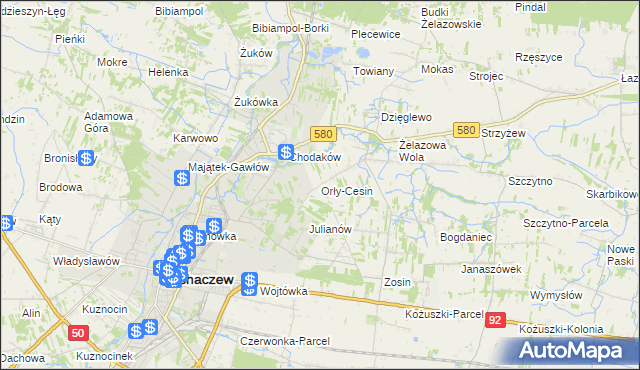 mapa Orły-Cesin, Orły-Cesin na mapie Targeo